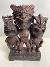 Vintage Tiki Ku Warrior Gods Resin Figurines Hawaii Maori Hawaiian 6" Tall
