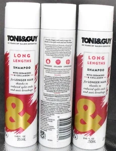 3 Toni & Guy Long Lengths Shampoo Longer Hair 8.45 oz - Picture 1 of 1