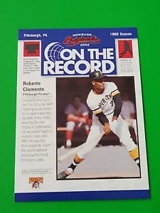 Roberto Clemente 2002 Donruss Originals On the Record 214/800 Pittsburgh Pirates - Picture 1 of 5