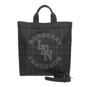 BURBERRY Shoulder Bag 8022519 PVC leather 2way London Tech LDN logo used - Picture 1 of 12