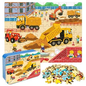 100 Pieces Jigsaw Puzzles in a Metal Box for Kids Age for 4-8 Boys Girls Toy Puz - Picture 1 of 7