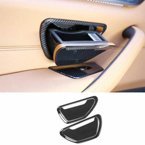 For BMW 5 Series 2018-2022 ABS Carbon Fiber Rear Cigarette Lighter Frame Trim 4X - Imagen 1 de 10