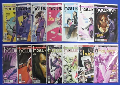 Juego casi completo Hawkeye #1-16 (no 15-16) en estado bastante bueno/casi nuevo Marvel 2017 llaves Kate Bishop Foto 1 de 4