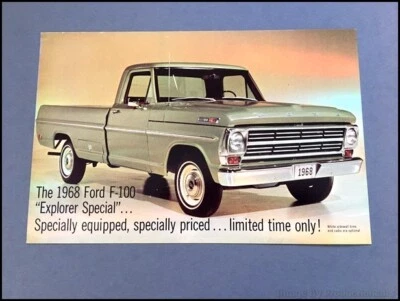 1968 Ford F-100 F100 Explorer Special Truck Original 1-page Sales Brochure Card — 第 1/3 张图片