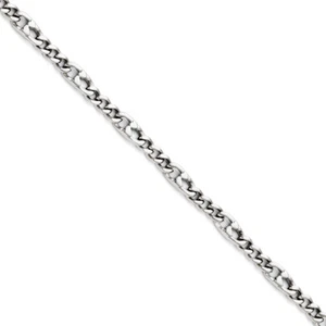 Chisel Stainless Steel Polished 4mm Figaro Bracelet 8.5" - Picture 1 of 2