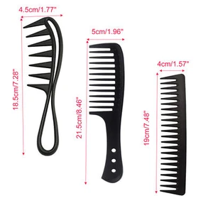 3 Stück große Zahnkämme breiter Zahnkamm Haizähne Lockenkamm für Männer & Frauen - Bild 1 von 4