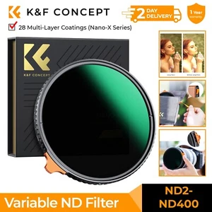 K&F Concept 49-105mm Putter Variable ND Filter ND2-ND400 for Camera Lens Nano-X - Picture 1 of 46