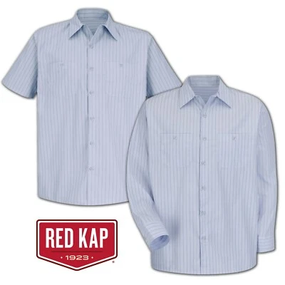 Red Kap Industrial Shirts Poplin Stripe / Microcheck 2 Pocket Work Uniform - Image 1 of 4