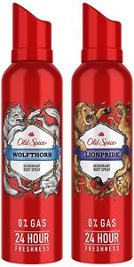 Old Spice Wolfthorn + Lionpride Deodorant Body Spray Perfume for Men 140ml 2 Pcs