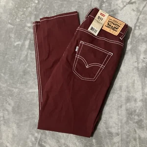 Levis 511 14 Regular Boys Stretch Canvas Pants, Size 27X27 Maroon Brick Red - Picture 1 of 8