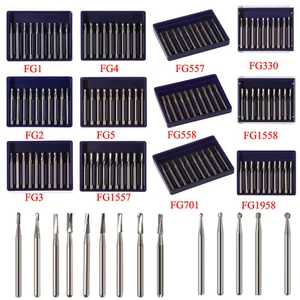 14 Types Dental Round Tungsten Carbide FG Bur For High Speed Handpiece 10-100pcs - Picture 1 of 124