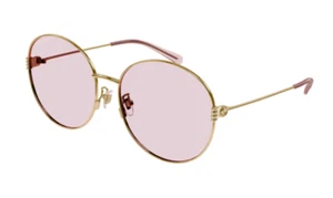 Gucci GG1281SK-004 Women's Gold / Pink Tinted Sunglasses - Picture 1 of 4