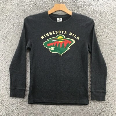 NHL Minnesota Wild Sudadera Para Hombres M Gris Pullover Manga Larga Crew Tejido Waffle Foto 1 de 4