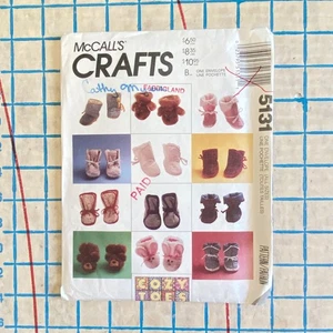 Uncut Pattern Booties Pattern for Doll McCalls 5131 - Picture 1 of 2