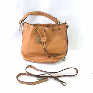 Pratesi Firenze Bucket Purse Cognac Brown Leather Made In Italy Handbag Tote - Picture 1 of 13