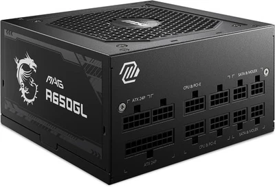 MSI MAG A650GL Netzteil, 650W 80 Plus Gold vollmodular, 120mm FDB Lüfter schwarz - Bild 1 von 4