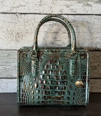 NWT Brahmin SOULFUL Cami Green copper metallic iridescent pattern - Image 1 of 4