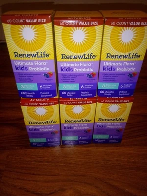 ¡¡Lote de 6!! Probiótico masticable Renew Life Kids, 3 mil millones de UFC, bayas, 60 tabletas  Foto 1 de 4