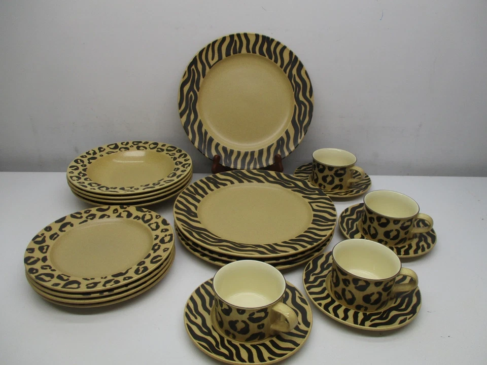 RARE MIKASA "JUNGLE CHARM" (20) Piece Dinner Set  Service For 4 Malaysia - Image 1 of 4