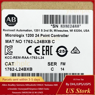 New AB 1762-L24BXB  MicroLogix 1200 24 Point Controller 1762L24BXB US Free Tax - Image 1 of 2