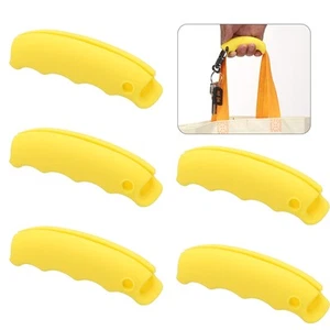 5Pcs Silicone Handle Carrier, Colored Grocery Bag Carrier, Yellow - Picture 1 of 6