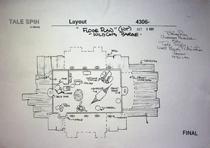 Disney's TALESPIN 1989 BRIAN RAY Signed PRODUCTION BACKGROUND COPY Disney - Picture 1 of 2