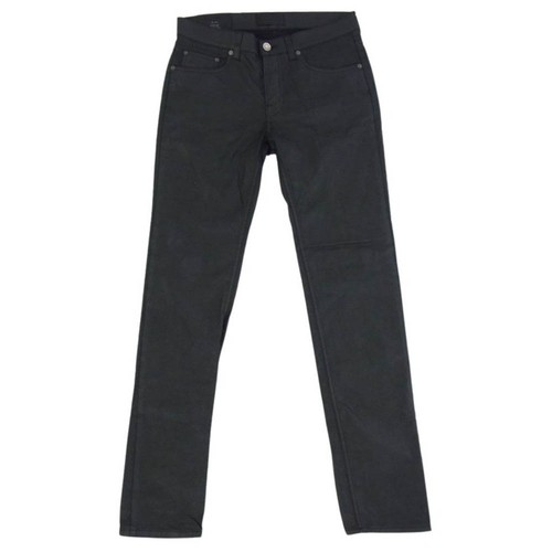 PANTALONE DA LAVORO ACNE STUDIOS ACE PELLE SKINNY RIVESTITO NERO Usato0