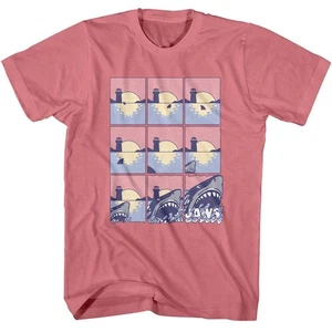 Jaws Pastel Comic Shark Chase Herren T-Shirt - Bild 1 von 1