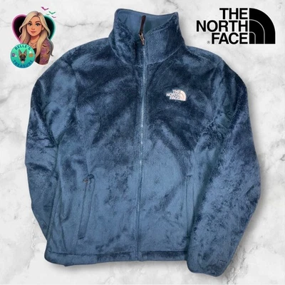 Chaqueta Osito grande para mujer The North Face azul verdoso cremallera completa tela Raschel sedosa Foto 1 de 4