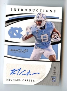 Michael Carter Jr 2021 Immaculate Collegiate Introductions UNC RC AUTO 58/99 - Picture 1 of 2