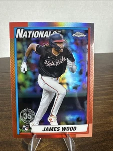 2025 Topps Chrome James Wood 35° #90CB-15 Rookie Rifrattore Nazionali RC - Foto 1 di 6