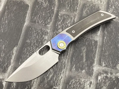 Cuchillo Plegable TwoSun M390 Titanio/Micarta/Tidama Mango Navaja de Bolsillo TS142-TIma Foto 1 de 4