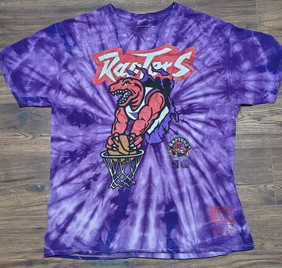 NBA Toronto Raptors T-Shirt Mitchell & Ness Tie Dye Retro Throwback Men Sz L - Image 1 of 4
