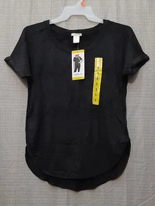 Matty M sz:S Women's French Terry T-Shirt Crew Neck Pull over Stretch Top Gray - Picture 1 of 8
