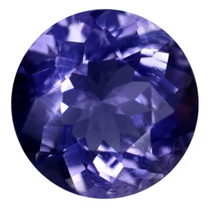 2,01 ct toller Rundschliff (9 x 9 mm) (unbeheizt) blauer Iolith Edelstein - Bild 1 von 2