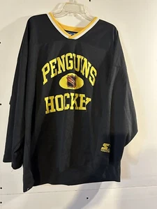 Vintage Starter Pittsburgh Penguins Jersey Black Size XL - Picture 1 of 5