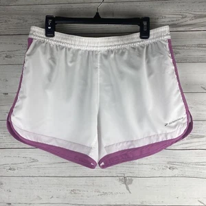Brooks Running Shorts Large White Raspberry Pink Trim Equilibrium Technology - Picture 1 of 12
