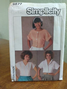 Simplicity Schnittmuster 6877 Gr. 10 - 14 leicht zu nähen Tops ungeschnitten neu aus altem Lagerbestand - Bild 1 von 9