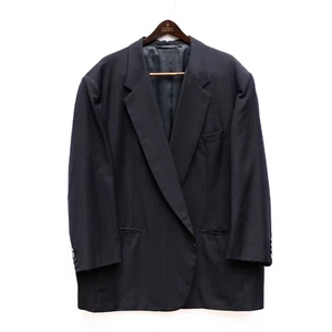 Neiman Marcus Men’s Wool Blazer 58R Black Solid Pinstripe Custom Tailored USA - Picture 1 of 11