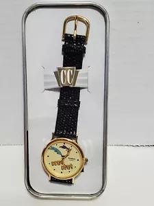 ROAD RUNNER ARMITRON WATCH SWISS STAINLESS STEEL LEATHER '89 LOONEY TUNES WARNER - Picture 1 of 19