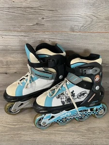 Mongoose Inline Skates | Girls Size 5-8: Adjustable | Blue & White | MG-067-L - Picture 1 of 8
