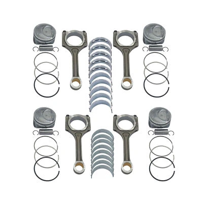 4XConnecting Rod & Bearing Set &Engine Piston w/ Rings STD for Hyundai Kia 2.4L - Image 1 of 4