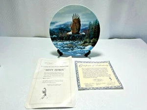 W. L. George MISTY FJORDS America's Pride 1992 #6499A Collector Plate COA - Imagen 1 de 3