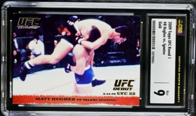 2009 Topps UFC Round 1 Matt Hughes #8 Gold Parallel Rookie Card RC Rare CSG 9  - Image 1 of 2