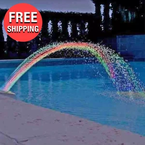 Colorful Light Swimming Pool Rainbow Waterfall Fountain Lights Show Fun Display - Picture 1 of 6