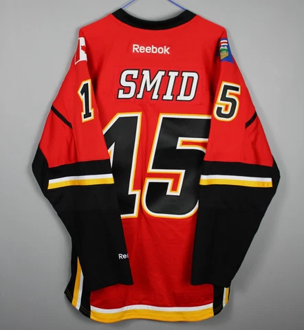 CALGARY FLAMES NHL ICE HOCKEY JERSEY SHIRT REEBOK #15 LADISLAV SMID SIZE L Cover