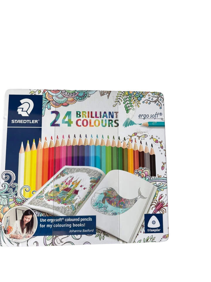 STAEDTLER Ergo Soft Coloured Pencils, Assorted Colours, Pack of 24 in Tin - Image 1 of 2