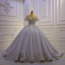 Elegant Wedding Dresses Sweetheart off-the-shoulder Sparkly Glitter Bridal Gowns
