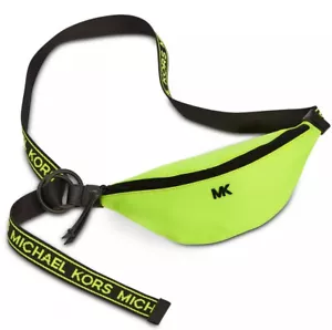 Nuova borsa sportiva Michael Kors nylon spot pulita borsa atletica giallo neon nero - Foto 1 di 9