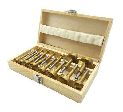 Forstnerbohrer 15-teiliges Set TIN 10,0 - 50,0 mm Astlochbohrer Holzbohrer Titan - Bild 1 von 4